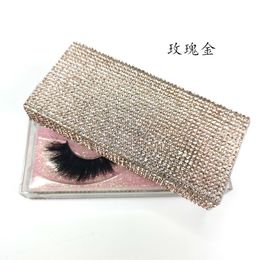 False Eyelashes Diamond Eyelash Box 3D Mink Hair Eyelash 1 Pair Pack Natural Thick Crystals in Stock Wholesale