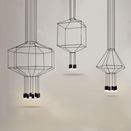 Retro industrial pendant lamps for creative personality restaurant bar cafe wrought iron acrylic hanging lights G9 fixtures