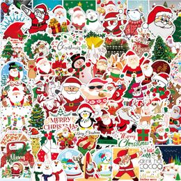 Waterproof Wall Stickers 100pcs Room Decor Laptop Skateboard Sticker Christmas Tree Santa Claus Graffiti Sticker Waterproof Party Gifts