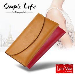 Storage Bags Multifunction Leather Long Wallet Women Solid Colour Simply Large Capacity Phone Pocket Wallets Card Holders Leather Coin Purse WVT1592