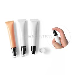 10g 15g 20g White Empty Elegant Cosmetic Cream Refillable Tube Orange PE Plastic Hose Soft with Airless Pump Black Clear
