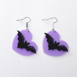Dangle & Chandelier 2021 Korean Lovely Black Bat Funny Acrylic Drop Earrings For Female Fashion Halloween Creative Animal Earrings1