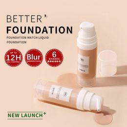 Kimuse Face Foundation Creme Base Maquiagem Profissional Acabamento Matte Make Up Liquid Corretador Impermeável Brand Natural Cosmetic