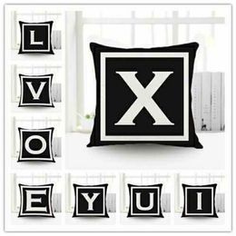 Letters Decorative Pillow Case Core Designer Cushion Letter Optional Pillow Fashion Inner Cotton Cushion Covers Home Decor 45*45cm 2201205D