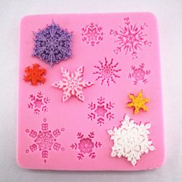 High quality Snowflake Shape 1 pc Cake Mold Silicone Fondant Mold Sugar Craft Cake Decorating Snowflake Christmas Silicone Fondant Mold