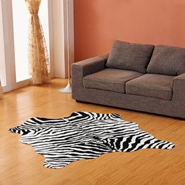 İmitasyon Hayvan Cilt Halı 140 * 160 cm Kaymaz İnek Zebra Çizgili Alan Kilim Ve Halılar Ev Oturma Odası Yatak Odası Paspas Için