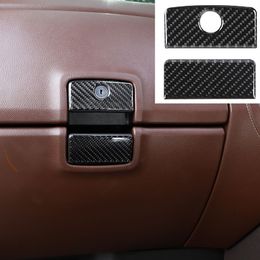 Copilot Storage Box Switch Trim Black Carbon Fibre 2pc For Chevrolet Silverado GMC Sierra 2014-2018 Interior Accessories