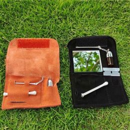 Smoking set leather folder smoking storage box spoon mirror five piece set