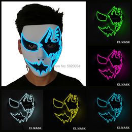 Costume Accessories EL Wire Light Mask LED Lighting Flashing Mask with 3V Steady on Inverter for Halloween Party Supplies