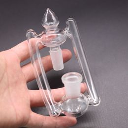 Smoking Accessories Glass Bong Adapter Double Arm Dropdown Male 14 to Female 18 with 2 Holes Rooftop Design