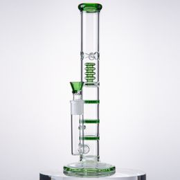 Clear Tube Hookahs Glass Water Bongs Triple Percolator Bong Straight Beecomb Perc Pipes Birdcage Perc With Ash Catcher Dab Rigs 18mm Joint Oil Rig HR316