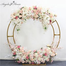 130cm artificial flower row runner decor party event wedding backdrop iron arch stand road lead Hydrangea rose peony olive leaf