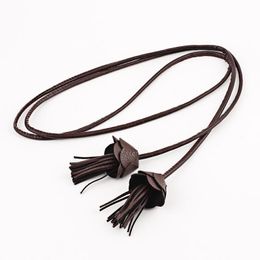 top Quality Luxury PU Leather Women's Belts Flower Leaf Shape Designer Thin Ladies Beautiful Tassel Decor for Women Dress Bel2661