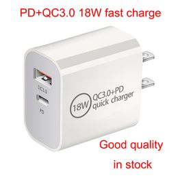 18W PD Type C Quick Charger QC3.0 USB Dual Port Power Adapter High Quality for iPhone 13 Pro Max for Samsung S10 S20 Smartphone