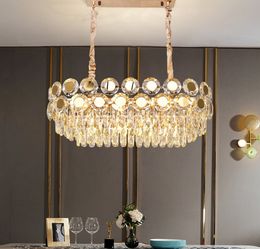 Modern Crystal Led Chandelier Lighting Gold Metal Living Room Led Pendant Chandelier Lights Dining Room Led Hanging Lamp Fixture