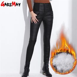 Winter Women Down Pants Plus Size Velvet Trousers Thickening Slim Thermal Female Warm Trousers Legging High Waist Pants 201118