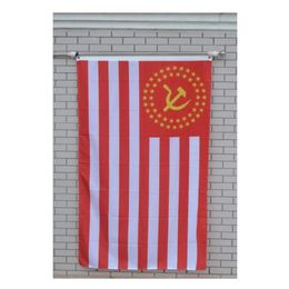 United Socialist States of America 50 Stars Flags 3' x 5'ft 100D Polyester Fast Shipping Vivid Colour With Two Brass Grommets