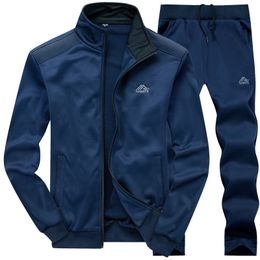 Men Tracksuits with Pants New Gyms Set Thicken Fleece Male Autumn Two Piece Clothing Casual Track Suit Sportswear Sweatsuits 201123