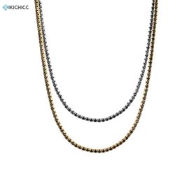 Kikichicc 100% 925 Sterling Silver 2020 New Black Zircon CZ Crystal Chain Women Luxury Jewelry Party Rock Punk Neck Jewels Q0531