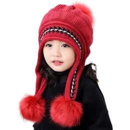Toddler Boys and Girls Beanie Hats Knitted Warm Caps for Kids Autumn Winter 2 Years old to 6 Years old Y201024