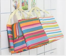 Storage Bags Stripe Printed Food Heat Preservation Bag Thermal Insulated BoxBento Bags Lunch Box