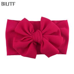 20pcs/lot Boutique Wide Waffle Headband with 6'' Bow Adjustable Headband Kids Ear Turban Wholesale Hair Accessories HB104 LJ200903