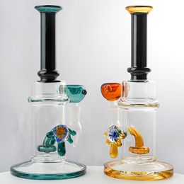 Unique Heady Glass Water Pipes Glass Bongs Thick Bong Showerhead Perc Straight Tube Dab Rigs Wax Oil Burner Rig Smoking Pipe 14mm Wholesale