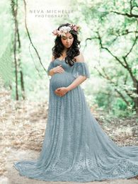 Maternity Photography Props Pregnancy Clothes Photography Long Dresses For Photo Shoot Pregnant Dress 2020 New Lace Maxi Gown LJ201114