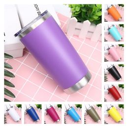 fashion 12 Colours 20oz car Stainless Steel Tumbler Insulated Coffee Mug Thermal Cup With Seal Lids Vacuum home Drinkware T2I51686