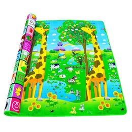 Baby Crawling Play Mat 2*1.8 Metre Climb Pad Double-Side Fruit Letters And Happy Farm Baby Toys Playmat Kids Carpet Baby Game 220209