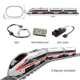 Technic Series Train Electric Powered City Train Set With Track Mini Figures Educational Building Blocks Toys For Children C1115