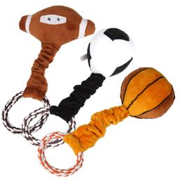 2021 Pet Dogs Toy Plush Braided Cotton Rope Sport Ball Toys For Puppy Dog Pets Dog Squeaker Sound Toy Pet Supplies