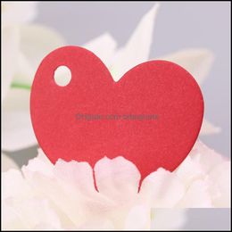 Party Decoration Event & Supplies Festive Home Garden 50Pcs Heart Shape Blank Kraft Paper Card Gift Tag Label Diy Wedding Crafts Drop Delive