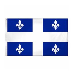 Quebec Flag High Quality 3x5 FT State Banner 90x150cm Festival Party Gift 100D Polyester Indoor Outdoor Printed Flags