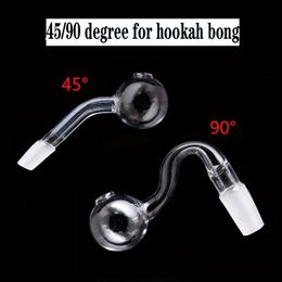 new arriver 45/90 degree glass oil burner pipe for hookah bong 10mm 14mm 18mm male female thick pyrex glass water pipes smoking accessories
