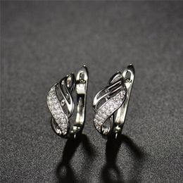 Fashion Round Loop Hoop Earrings for Women Silver/Gold-Color Earrings Crystal CZ Wedding Perfect Jewelry