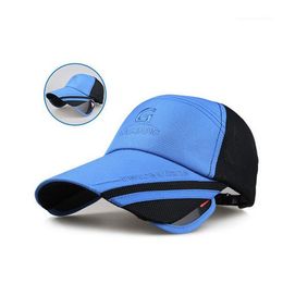 Wide Brim Hats Hat Male Baseball Cap Summer Sunbonnet UV Sun Casual Outdoor Sport Eye Protect Bike Retractable Visor Hat1