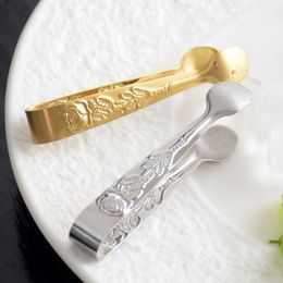 Rose Engraved Mini Tong Sugar Tong Ice Clip Kitchen Bar Tool