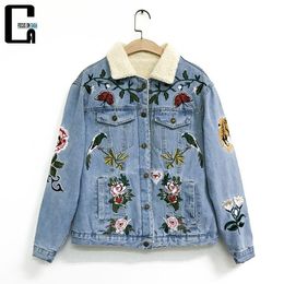 Men's Jackets Man Tiger Butterfly Flower Bird Pattern Embroidery Denim Celebrity Inspired Jacket Turn Down Collar Coat Oversize Unisex Outwe