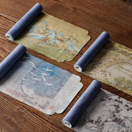 Qianlijiang Mountain Suede Cotton Fabric Table Flag Chinese Style Dry Towel Bamboo Mat Tea Curtain 201123