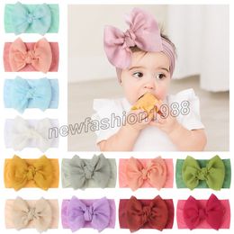 Newborn Infant Baby Girls Solid Bow Headband Stretch Hairband Headwear Toddler Kids Headwear Hair Accessories