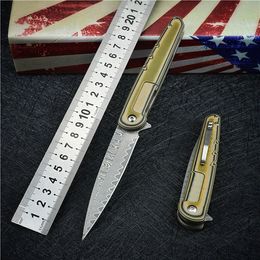 top quality damascus ball bearing flipper folding knife vg10 damascus steel blade twotone g10 steel sheet handle with pocket clip