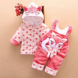 Baby Boys Girls Cartoon Clothing set Infant Hooded Pants Bebes Boy Girl Clothes Sport Sets Christmas Newborn Clothing LJ201023