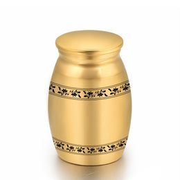 16x25mm Mini Cremation Urn Pendant For Ashes Pet/Human Memorial Urns Engraved With Flowers Aluminum Alloy Funeral Jar With Fill Kit