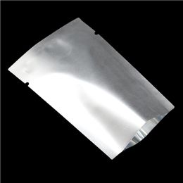 Calor selável Aberto Aberto Mylar Mylar Pack Bolsa de Prata Matte Alumínio Folha de Alumínio Armazenamento Sacos para Biscoito Pó Snack Alimentos Secados 201021