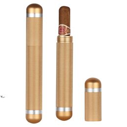 Cigar Tube Single Holder Portable Urltra Light Metal Mini Cigars Humidor Black Gold Silver Aluminium Tubes GWF13921