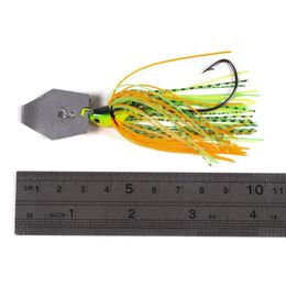 1Pc 16g Chatterbait Blade Bait with Rubber Skirt Buzzbait Fishing Lures Tackle