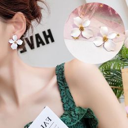 2020 New Design Spray Paint Cute Flower Stud Earrings For Women Korean Fashion Summer Jewelry Accessories Elegant Sweet Brincos