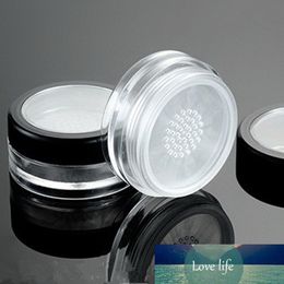 10pcs/lot 10g Black Clear Cap Loose Powder Compact With The Grid & Lid PP Powder Jar Packing Container Empty Powdery Cake Box