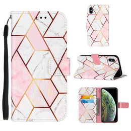 Marble Wallet Leather Rock Flip Strap Stand Card Holder cover phone Case for iphone 12 mini 11 pro max XR XS MAX 6 7 8 PLUS